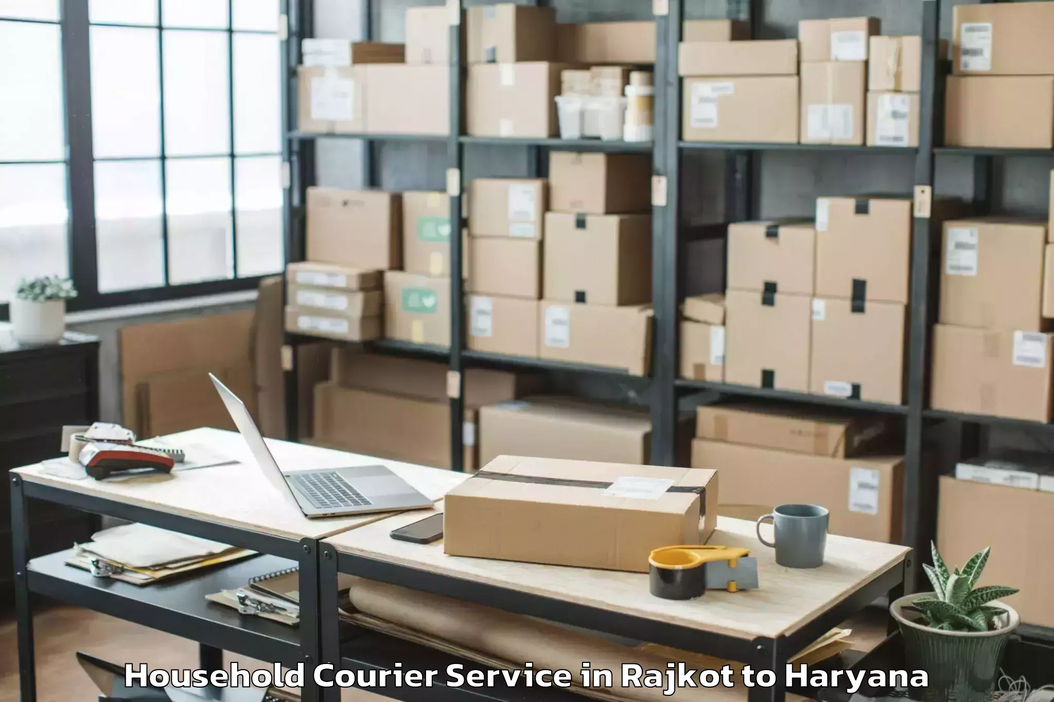 Reliable Rajkot to Chaudhary Bansi Lal University Household Courier